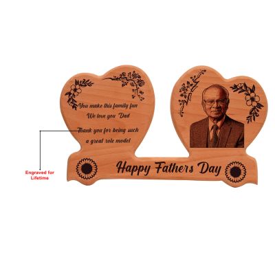 Personalized Engraved Wooden Photo Frame Customized With Photo & Text | Gift For Fathers day